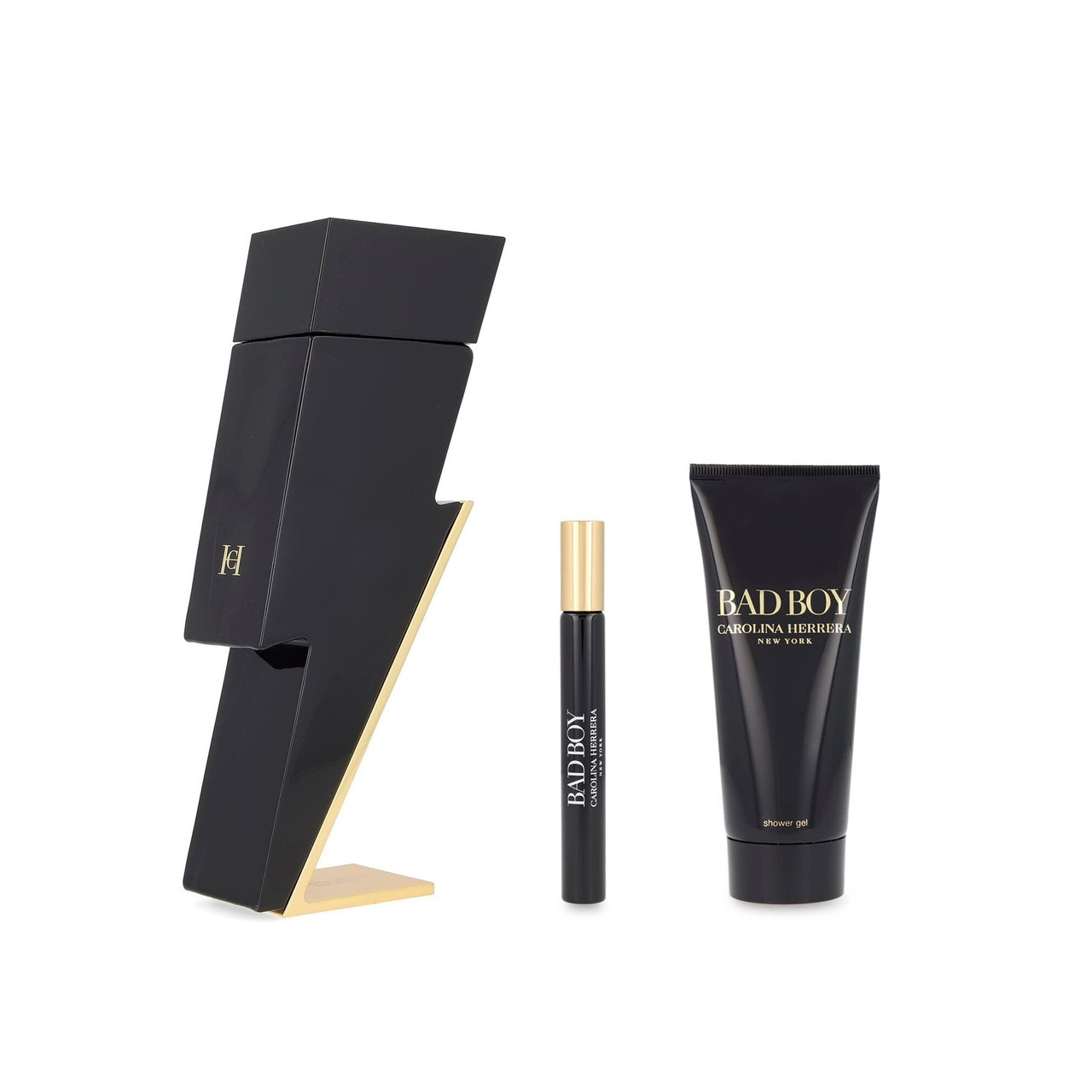 Carolina Herrera: Bărbat rău, Parfum de Toaletă, Pentru bărbați, 100 ml + Bărbat rău, Eau De Toilette, Pentru bărbați, 10 ml + Bărbat rău, Gel de duș, pentru toate tipurile de piele, 100 ml