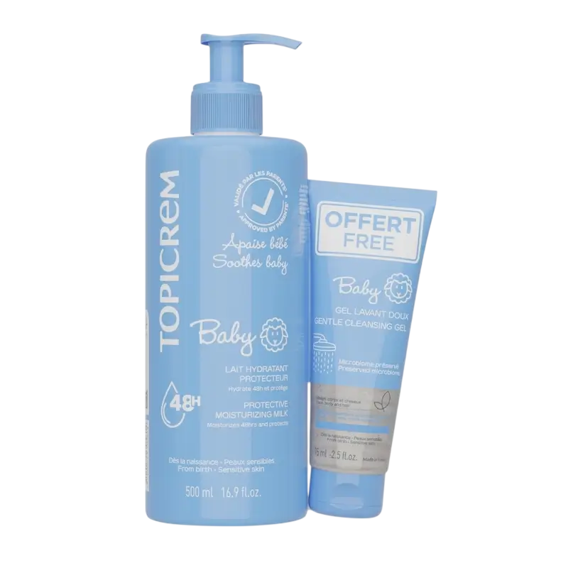 Set Topicrem: Baby, Ultra-Moisturising, Body Milk, 500 ml + Baby, Cleansing, Shower Gel, 75 ml