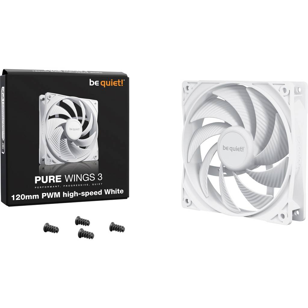 BeQuiet PURE WINGS 3 White 120mm PWM high-speed PC fan White (W x H x D) 1 BL111