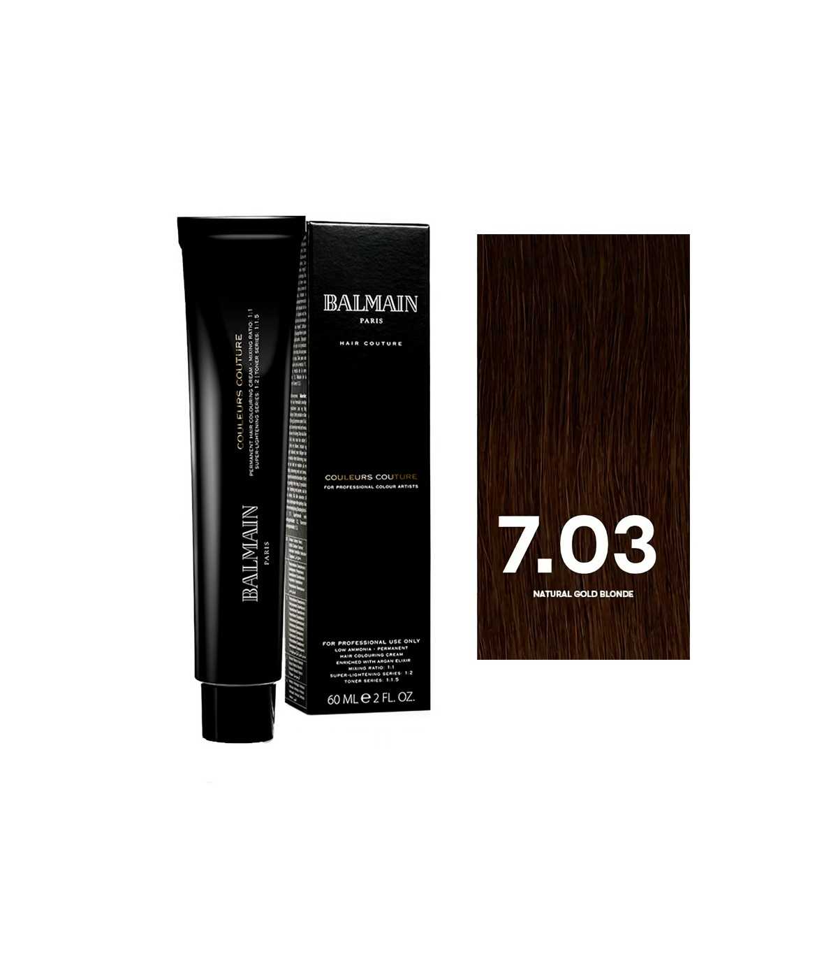 Balmain Profesionist, Culori de Modă, Păr Permanenți cu Coloranții, 7.03 Aur Natural Blond, 60 ml