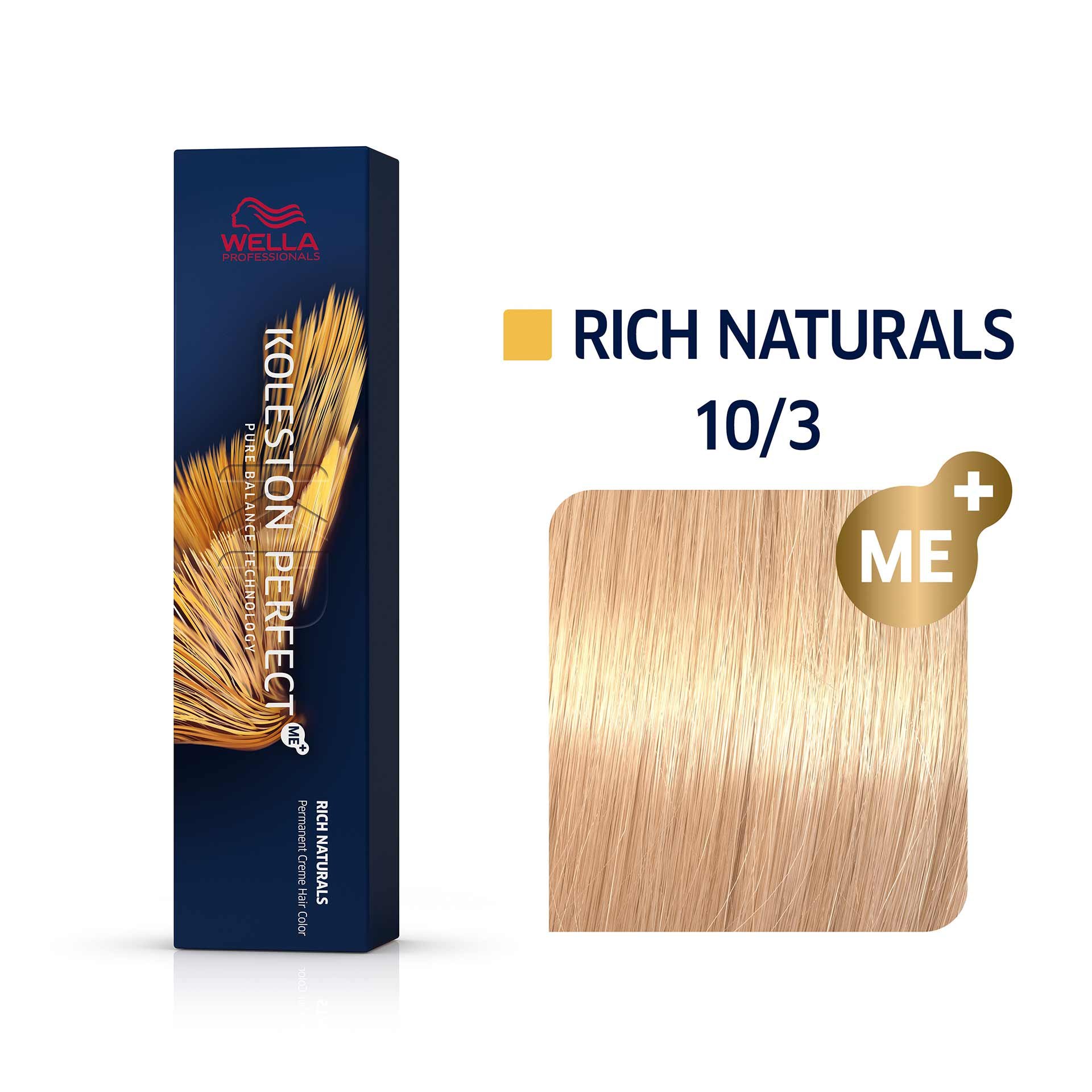 Wella Professionals, Koleston Perfect Me+, Permanent Hair Dye, 10/3 Lightest Gold Blonde, 60 ml