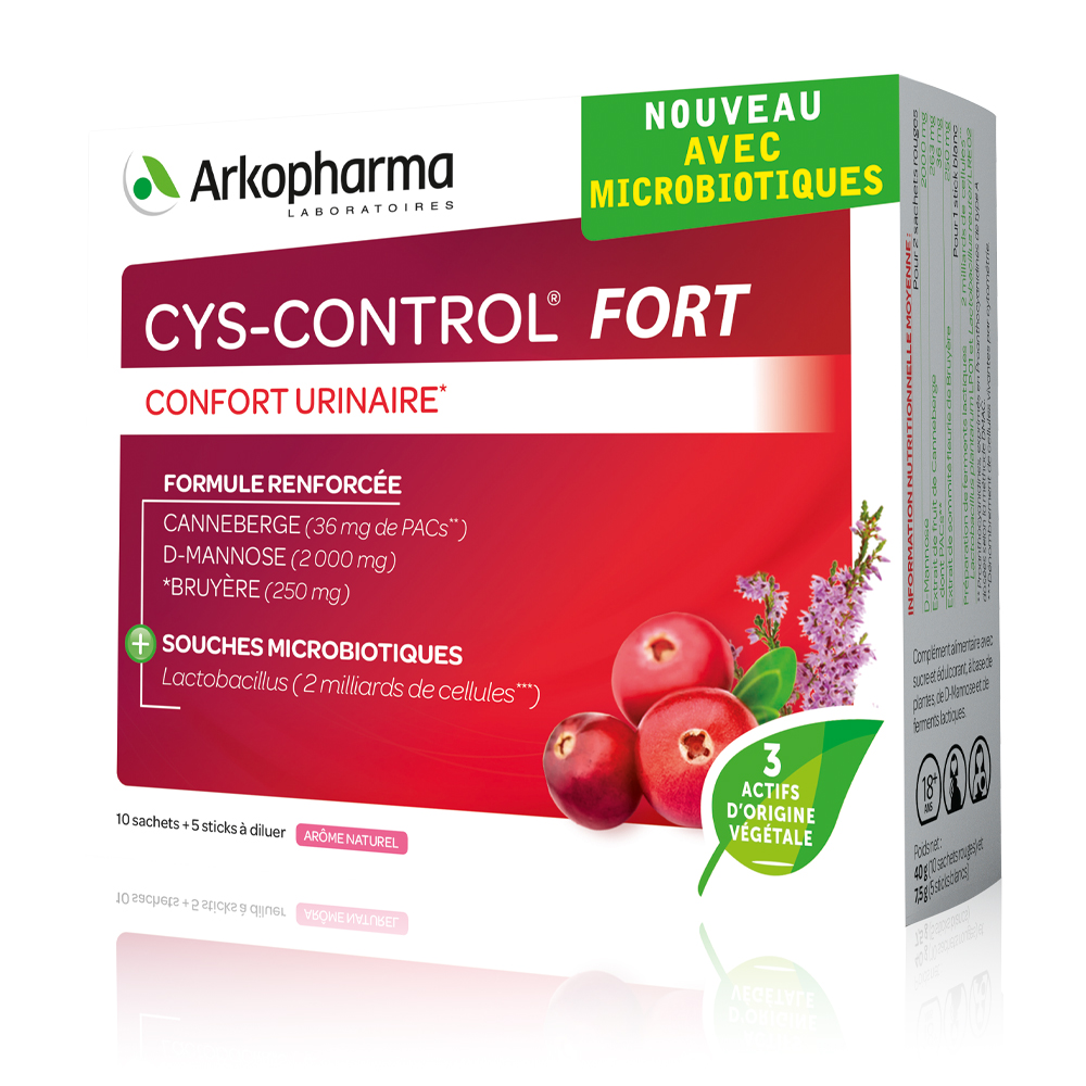 Arkopharma, Cys-Control Fort İdrar Konforu, İdrar, Toz Çubukları, 15 adet