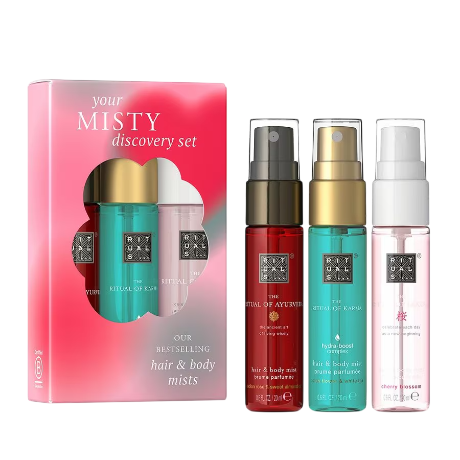 Set Rituals: The Ritual Of Ayurveda, Hair Scented Mist, For Women, 20 ml + The Ritual Of Karma, Hair Scented Mist, For Women, 20 ml + The Ritual Of Sakura, Hair Scented Mist, For Women, 20 ml