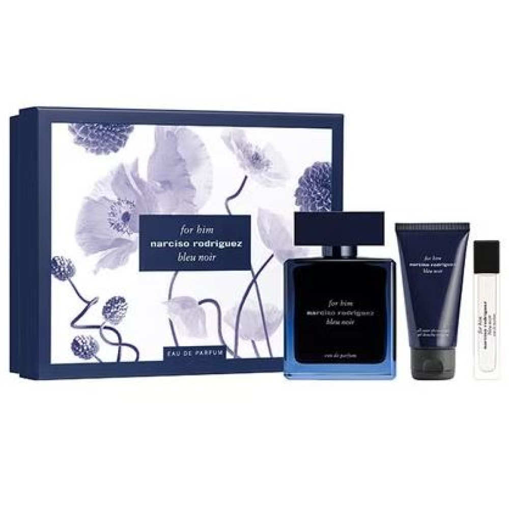 Set Narciso Rodriguez: Bleu Noir, Eau de Parfum, Pentru Bărbați, 100 ml + Bleu Noir, Eau de Parfum, Pentru Bărbați, 10 ml + Bleu Noir, Curățare, Gel de Duș, Pe Tot Corpul, Pentru Toate Tipurile de Piele, 50 ml
