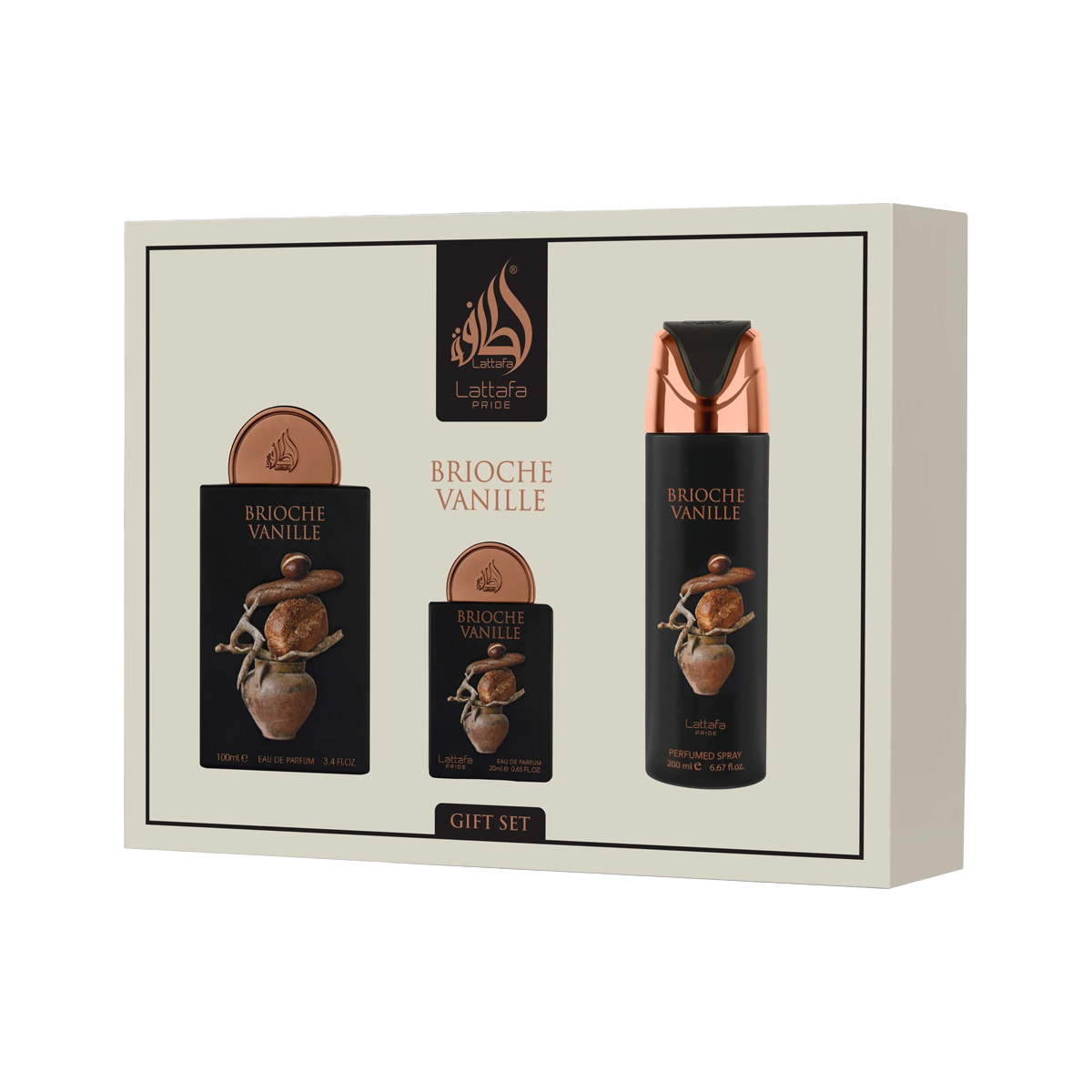 Lattafa Pride Brioche Vanille EDP 100 ml + EDP 20 ml + DEO VAPO 200 ml (unisex)