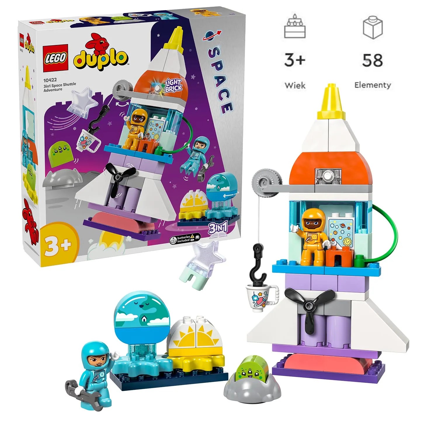 LEGO Duplo 3in1 Space Shuttle Adventure 10422