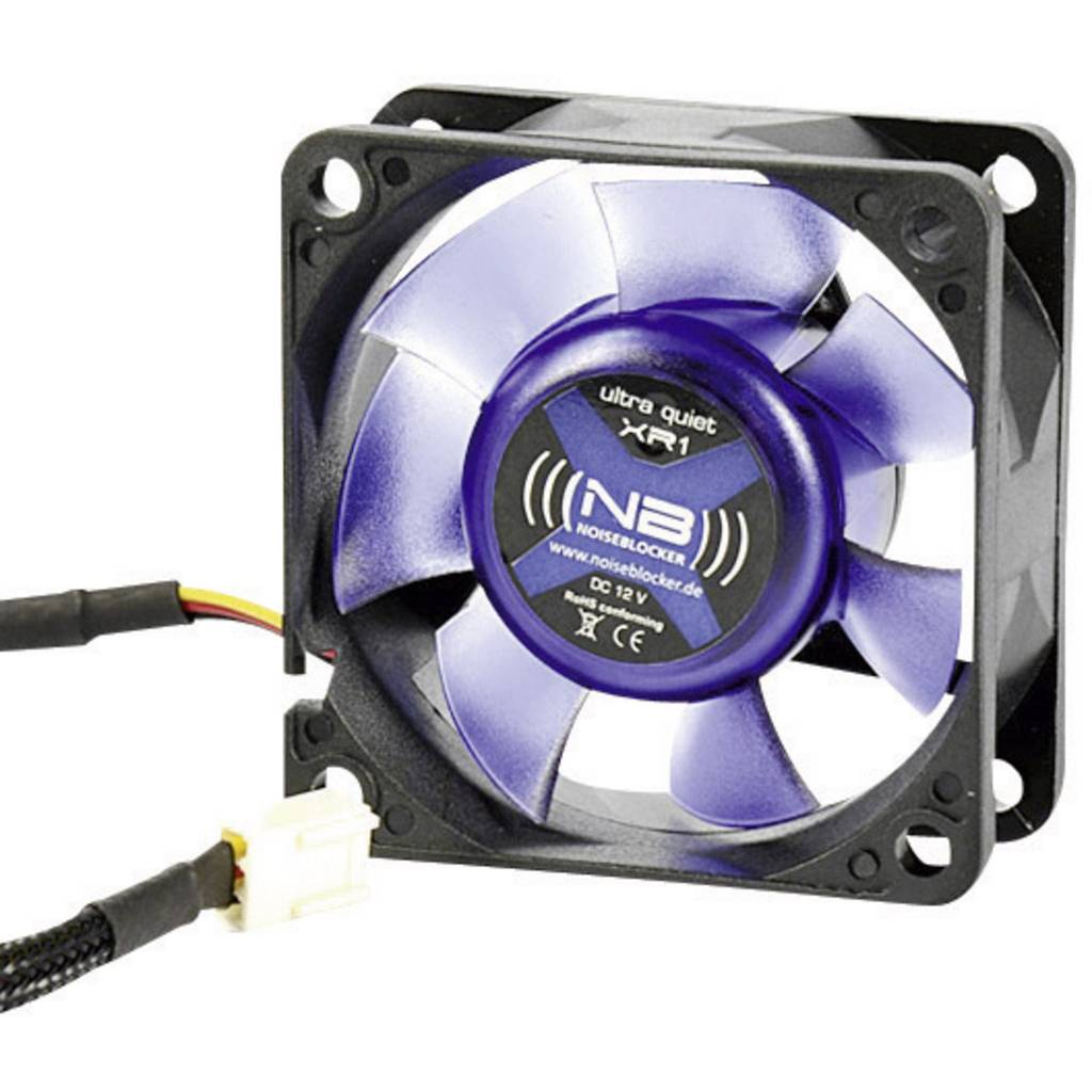 NoiseBlocker BlackSilent XR1 PC fan Black, Blue (transparent) (W x H x D) 60 XR1