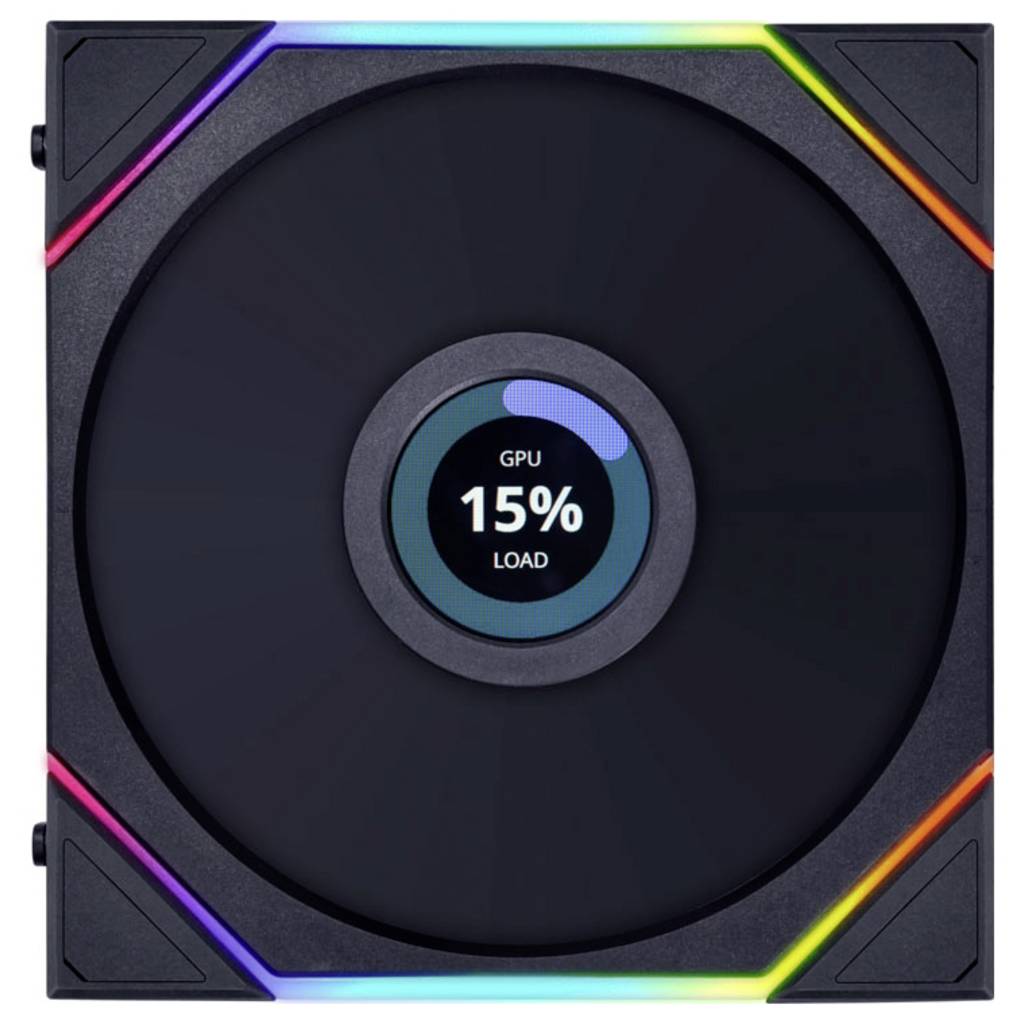 Lian Li UNI FAN TL LCD Seria de ventilatoare pentru calculatoare cu ecran LCD Negru (L x L x Înălțime) 144 x 140 x 28  14TLLCD1B