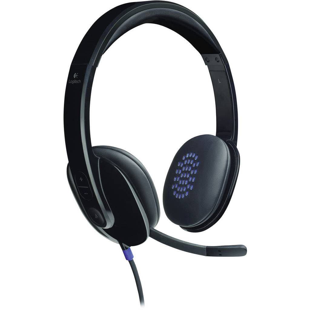 Logitech H540 On-ear headset Corded (1075100) Stereo Black Microphone 981-000480