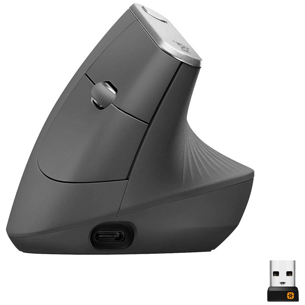 Logitech MX Vertical Ergonomic mouse Bluetooth®, Radio Optical Black, 910-005448