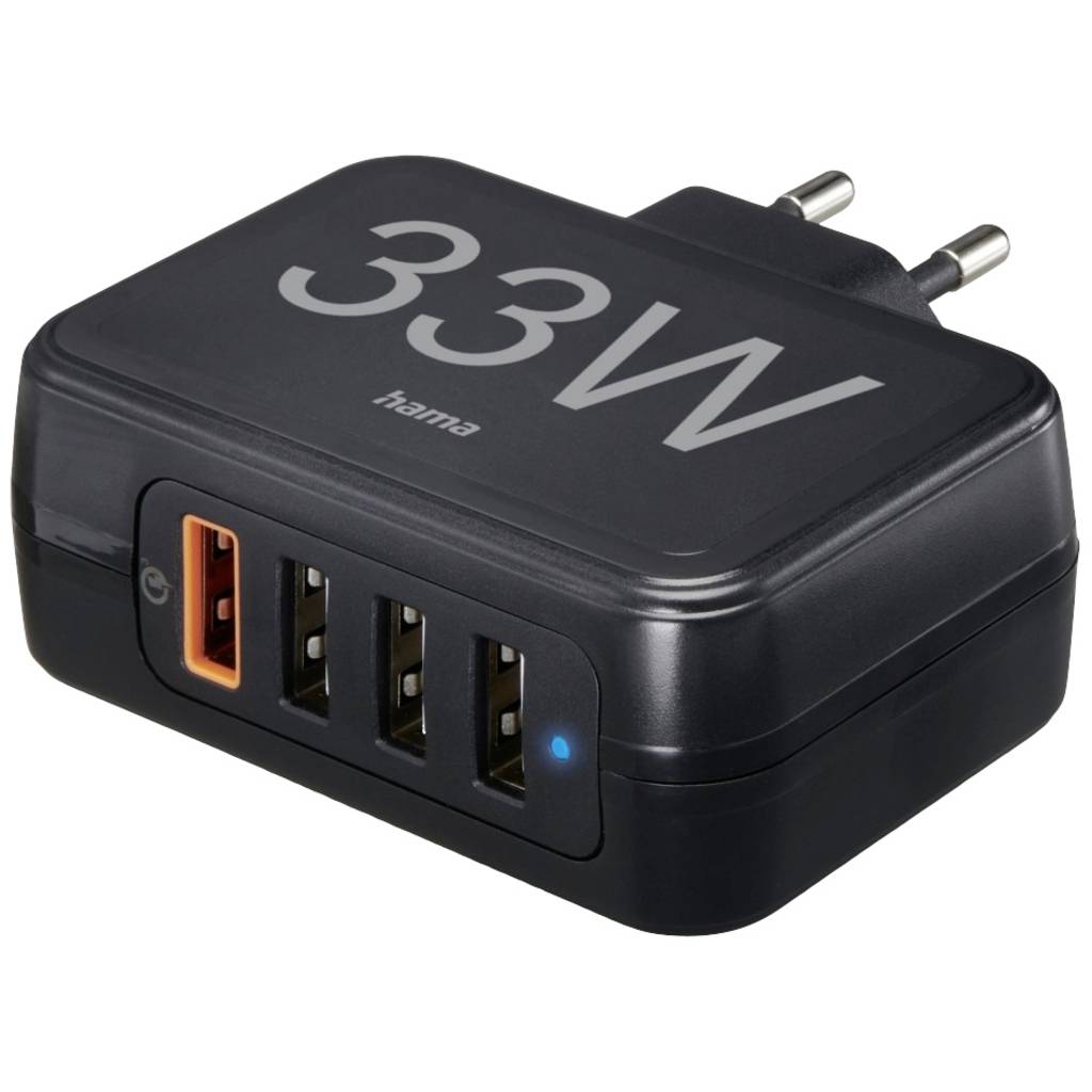 Hama USB charger 33 W 4x USB-A Power Delivery 3.0, Quick Charge 3.0, QC 00201629