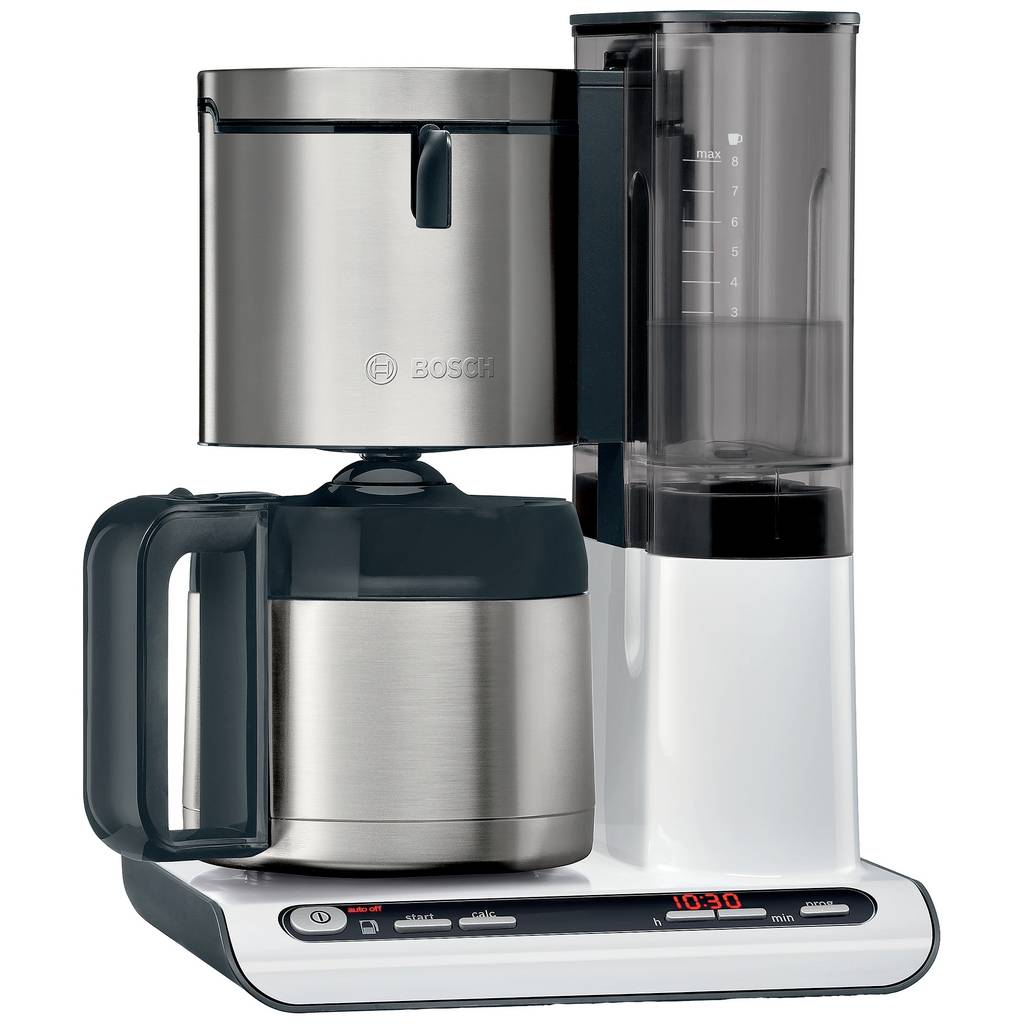 Bosch Haushalt TKA8A681 Mașină de cafea Oțel inoxidabil, Alb Volumul căzii = TKA8A681