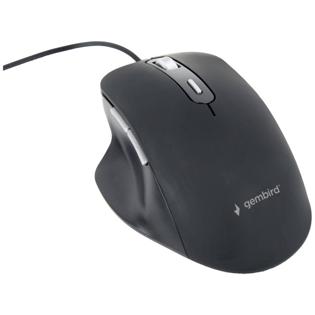Gembird Mouse Cordat Optic Negră 6 Butonuri 1200 dpi, 1800 dpi, 2400 MUS-6B-02