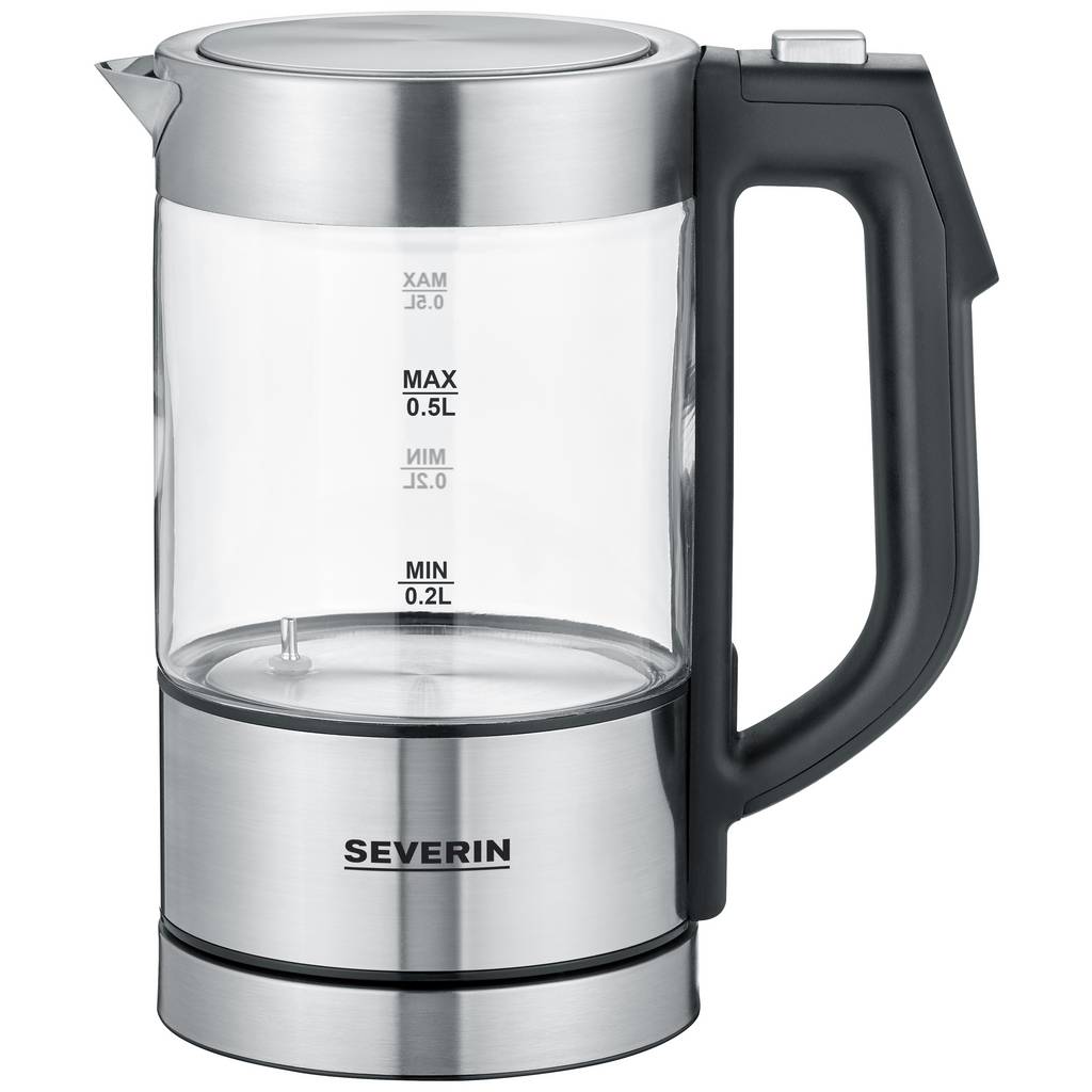 Severin WK 3458 Kettle cordless, BPA-free Stainless steel, Black Capacity:  3458