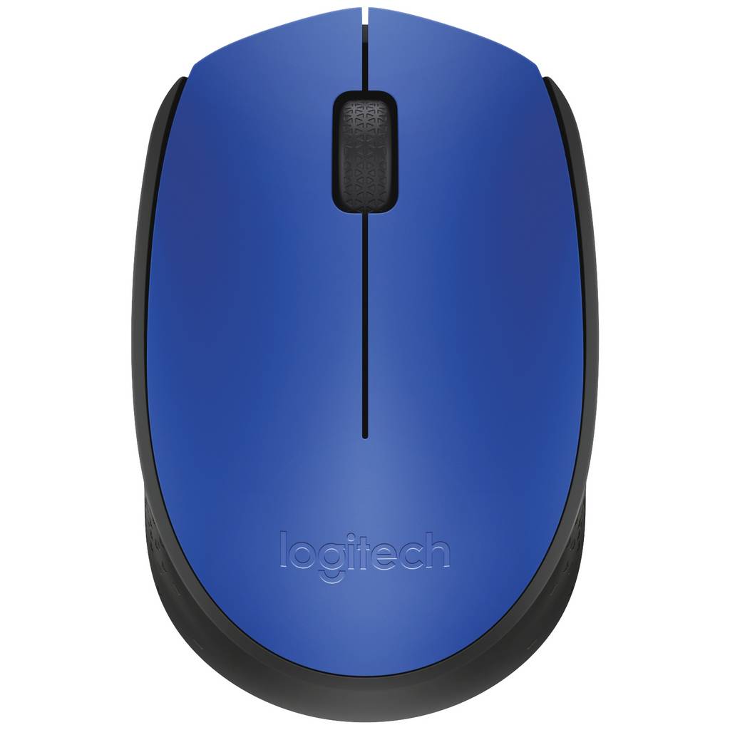 Logitech M171 Mouse Wireless, Radio Optical Blue, Black 3 Buttons 100 910-004640