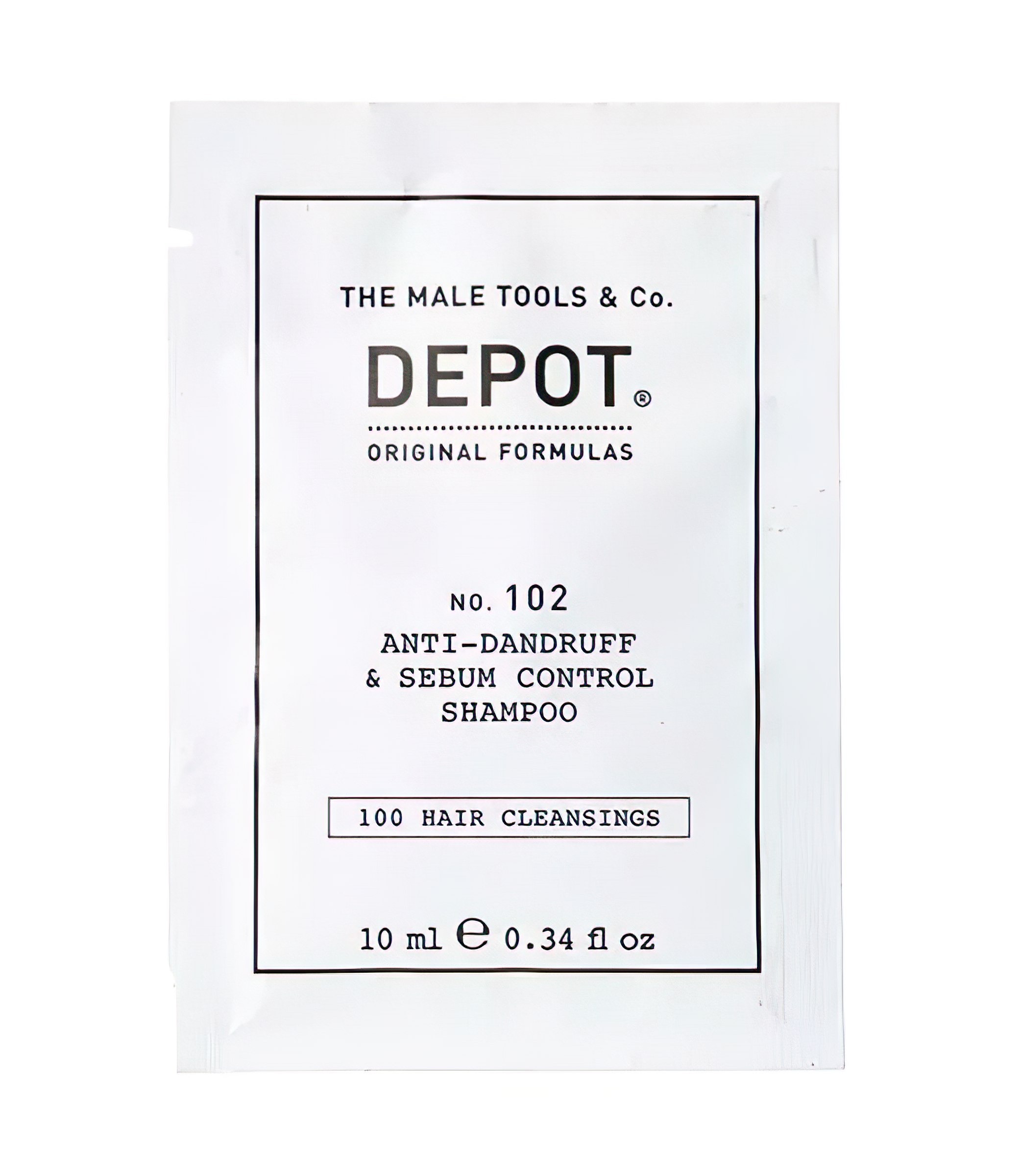 Depozit, 100 Curățare a părului nr. 102, Complex botanic, Spumă de par, Control anti-dantel și control al sebului, 10 ml