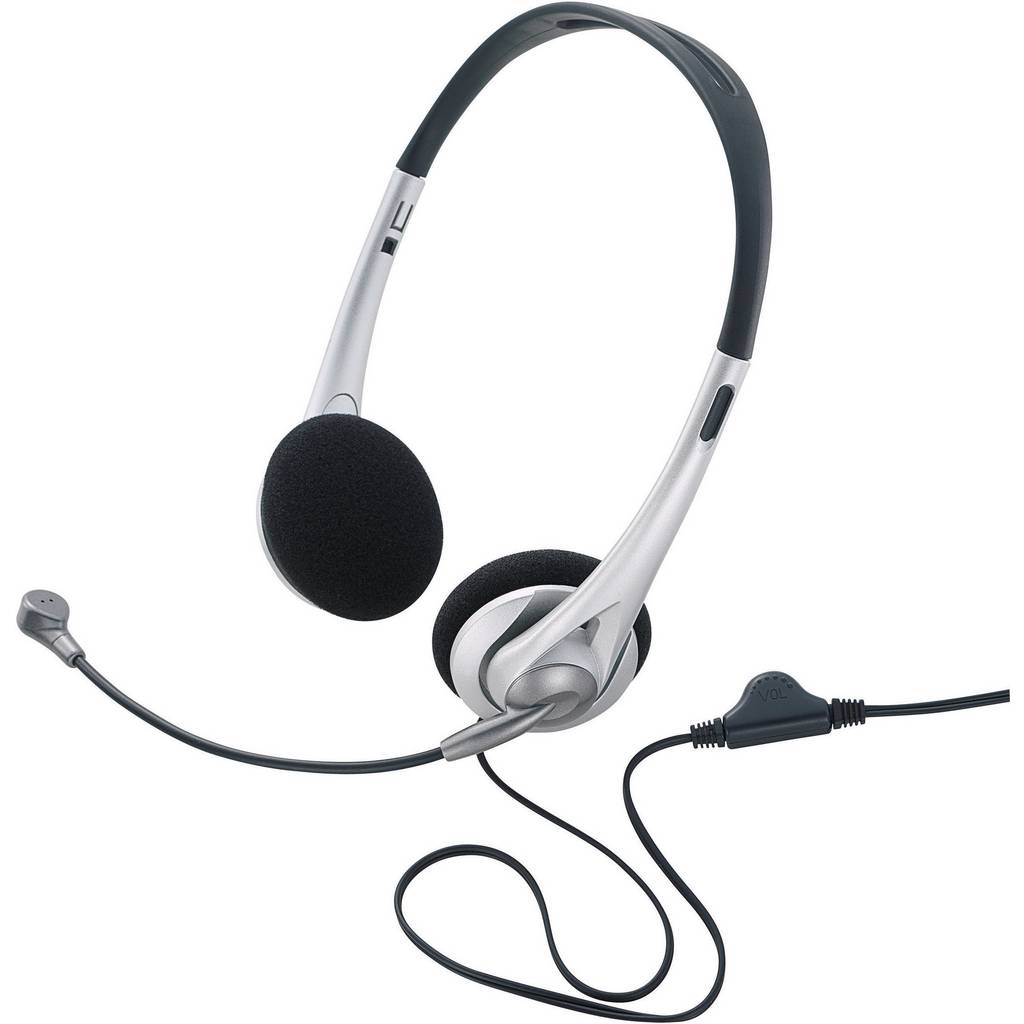 Renkforce On-ear headset Corded (1075100) Stereo Black, Silver Volume RF-5045268