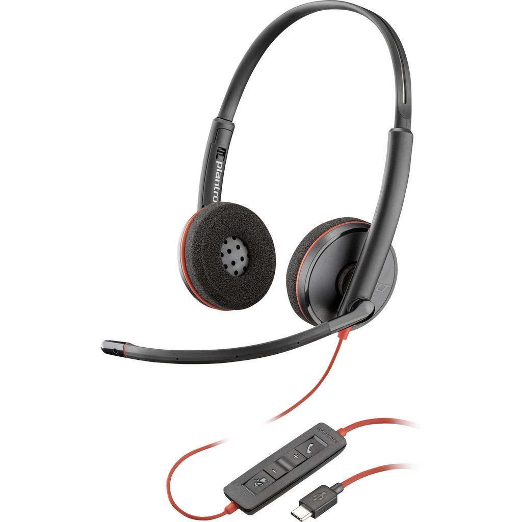HP Poly Blackwire C3220 On-ear headset Corded (1075100) Stereo Black Hea 8X228A6