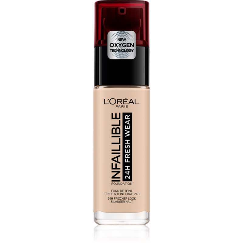 L'Oréal Paris, Infailibilă 24h, Fond de pământ lichid, 015, Bej ușor, FPA 25, 30 ml.