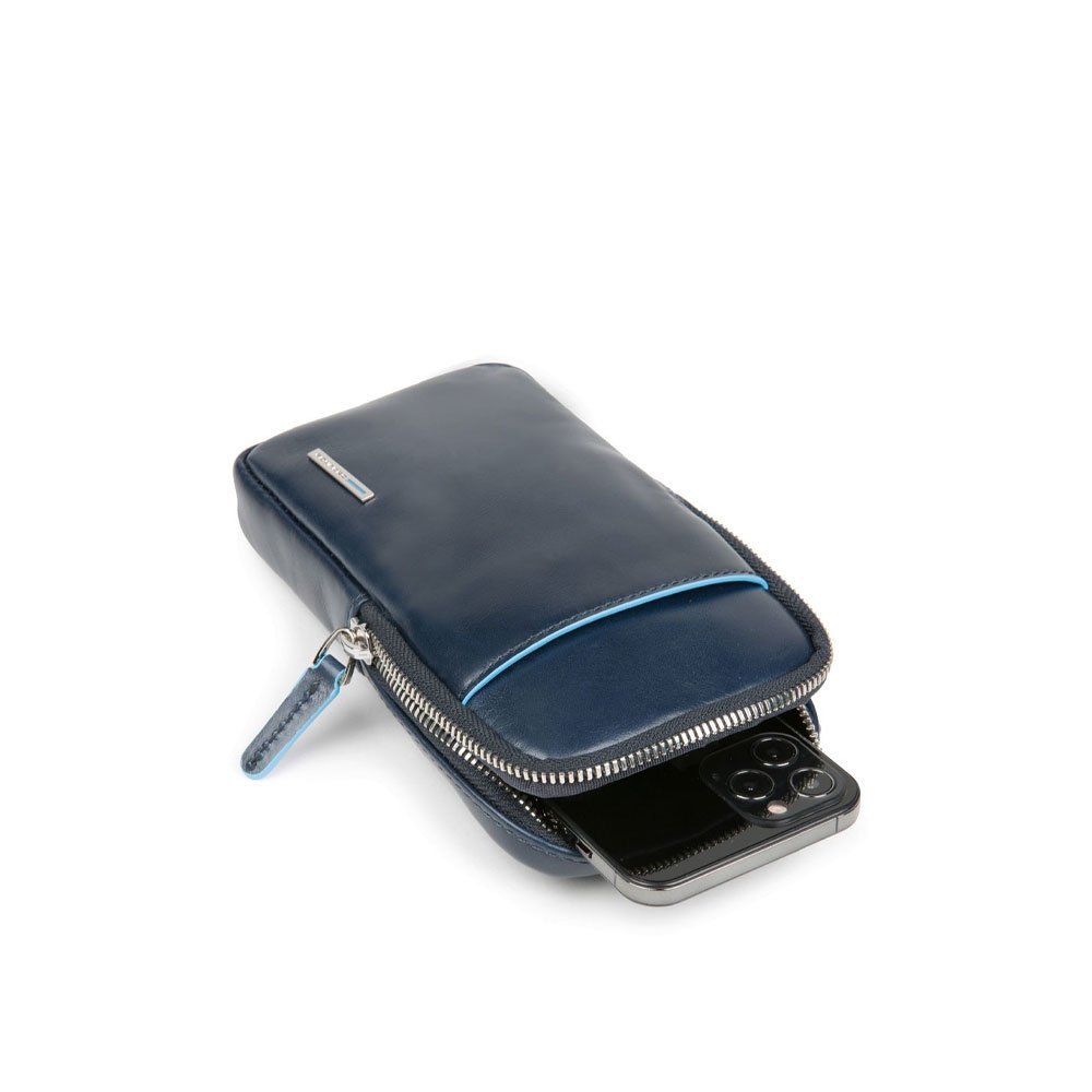 Piquadro, Piquadro, Leather Wallet, Phone Holder, 42023100, Blue, For Men