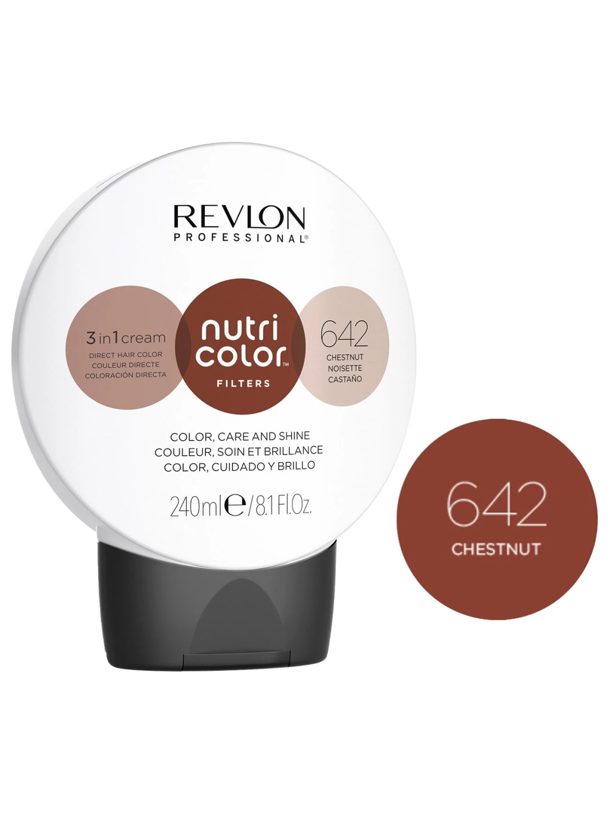 Revlon, Nutri Color Filters, Hair Colouring Cream Toner, 642 Chestnut, 240 ml