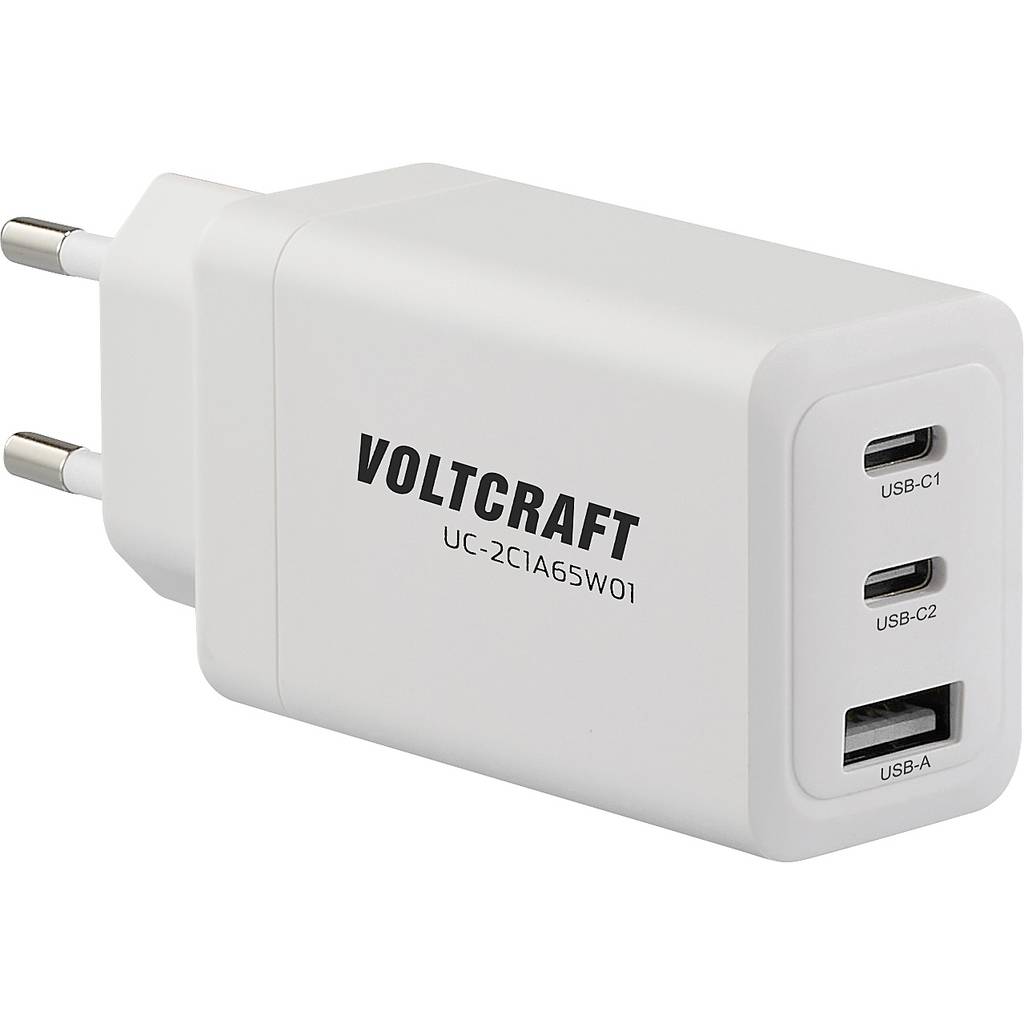 VOLTCRAFT UC-2C1A65W01 USB charger 65 W 1x USB-A, 2x USB-C® Fast Cha VC-12798220