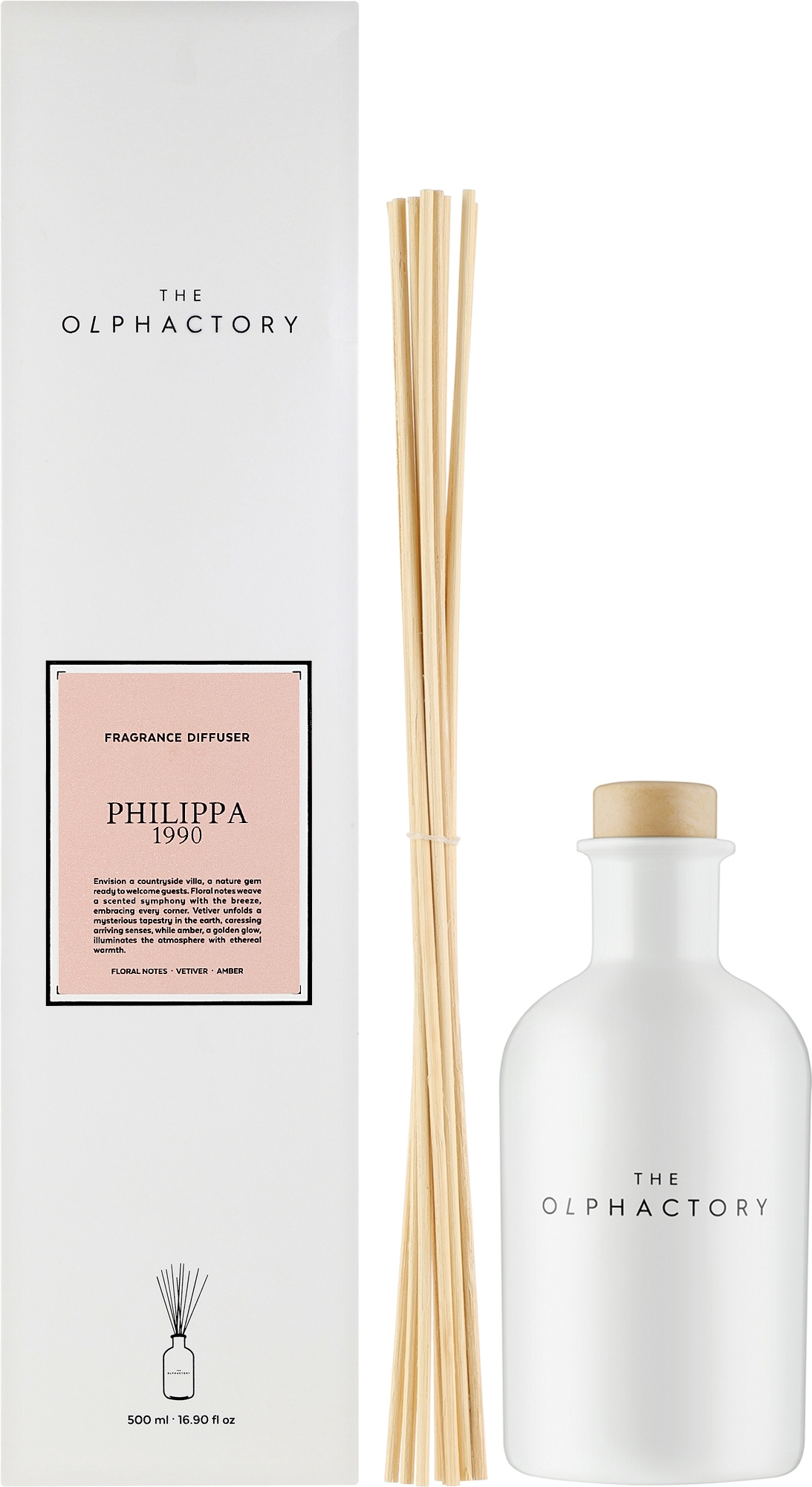 The Olphactory, Philippa 1990, Fragrance Sticks, Aroma Reed Diffuser, 500 ml
