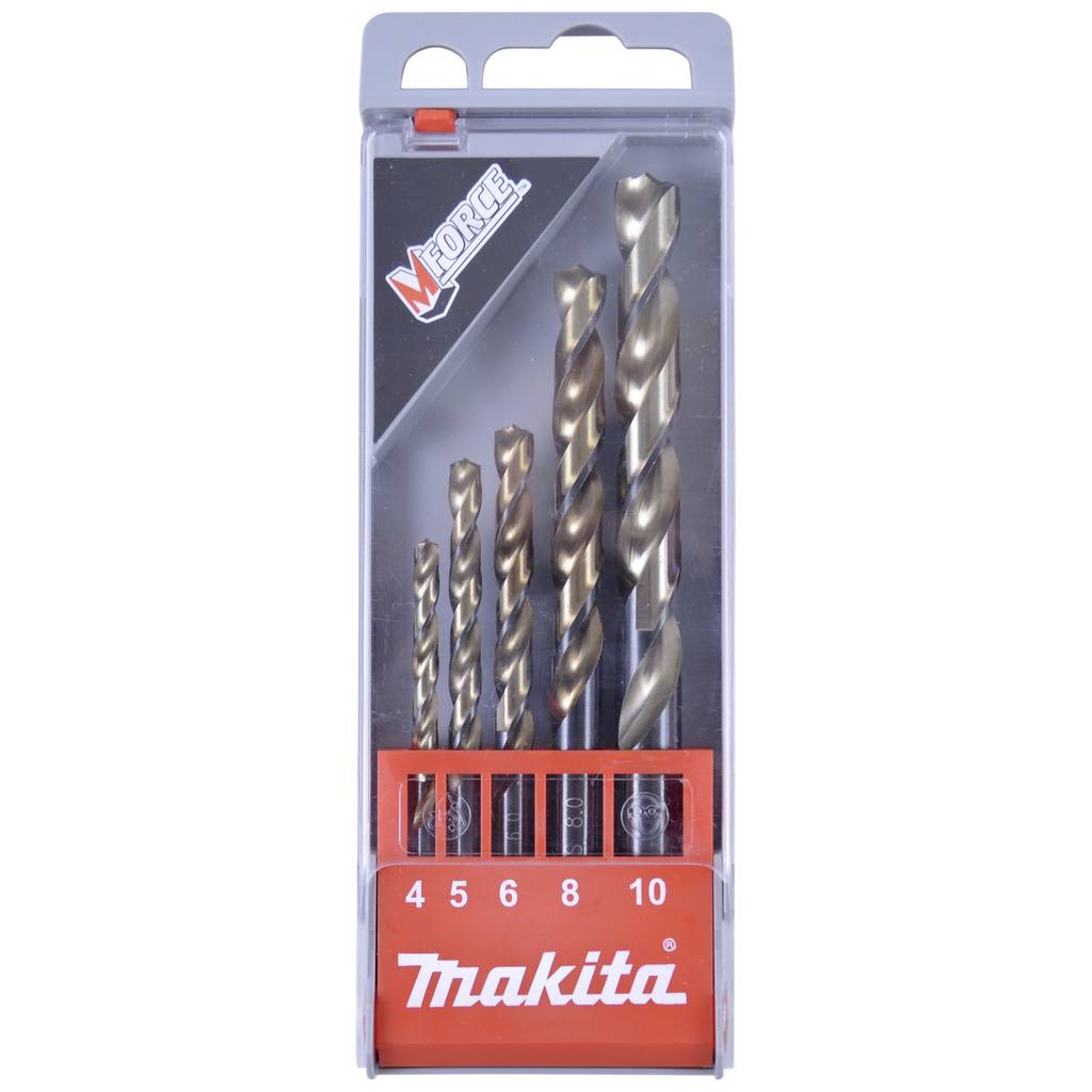 Makita D-30508 M-FORCE HSS Metal twist drill bit set 5-piece 4 mm, 5 mm, D-30508