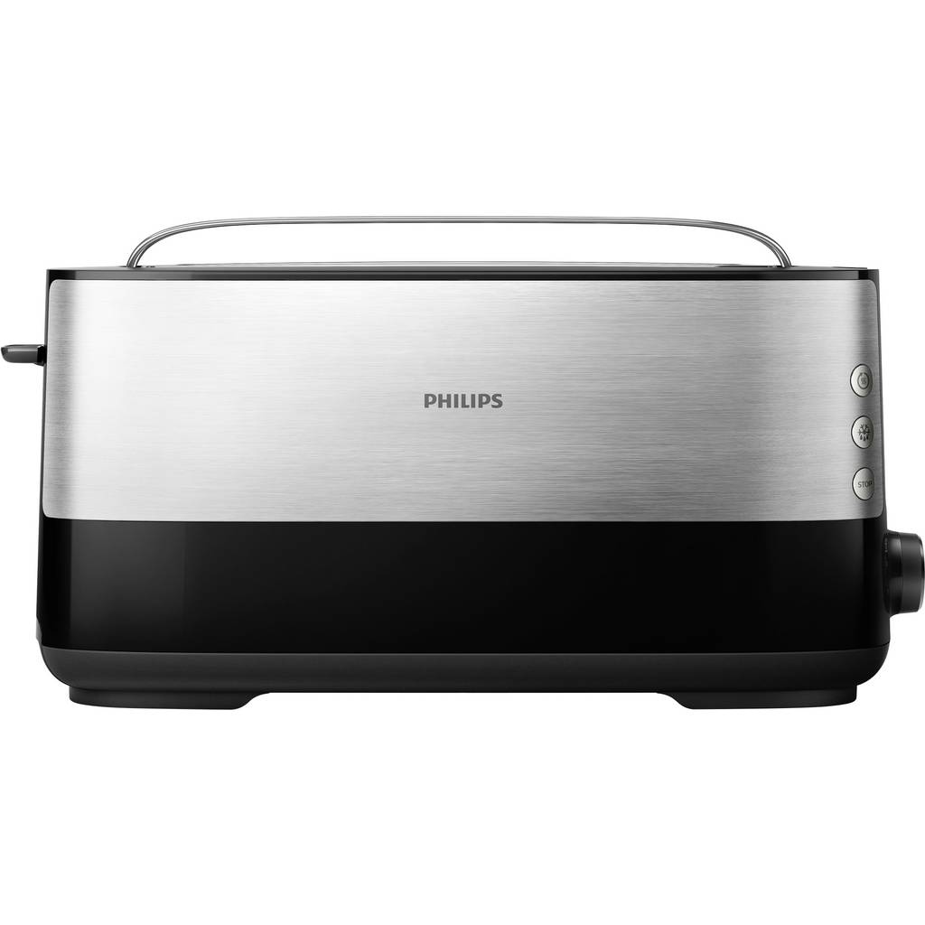 Toasterul Philips Home HD2692/90 Viva Long slot, din oțel inoxidabil, negru, modelul HD2692/90.