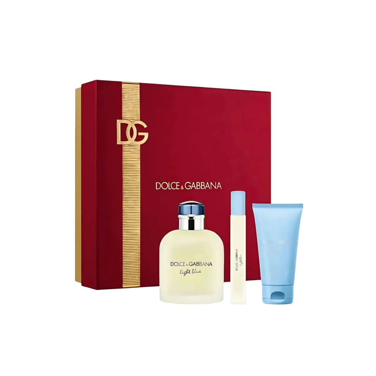 Dolce & Gabbana: Light Blue, Parfum de Toaletă, Pentru Bărbați, 125 ml + Light Blue, Parfum de Toaletă, Pentru Bărbați, 5 ml + Light Blue, Gel de Duș, 50 ml