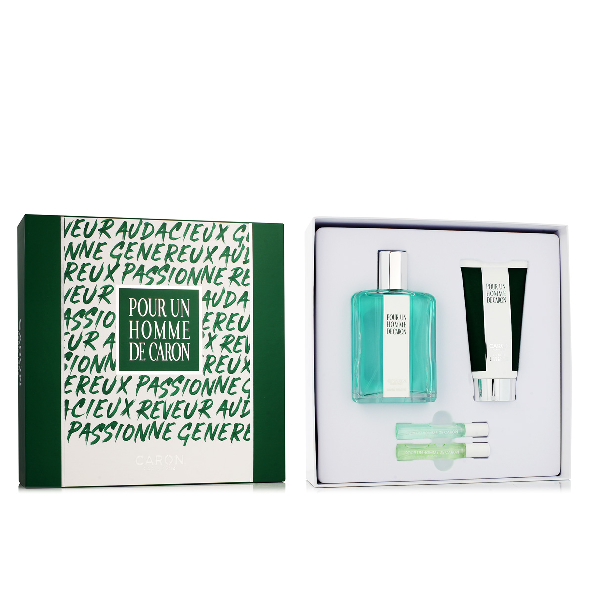 Caron Pentru Omul de Caron EDT 125 ml + SG 75 ml + EDT MINI Dimineața 5 ml + EDP MINI Seara 5 ml