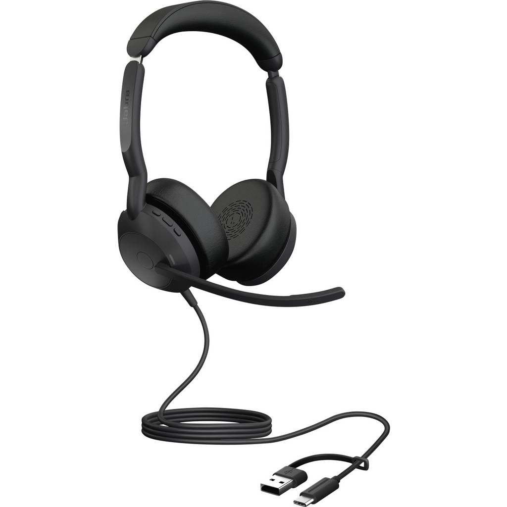 Jabra Evolve2 50 On-ear headset Corded (1075100), Bluetooth® (1075 25089-989-799