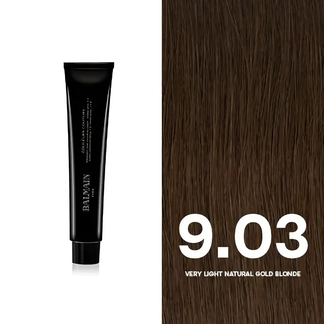 Balmain Profesional, Culori de Modă, Păr Permanenți cu Coloranții, 9.03 Foarte Deschis Aur Nouă Naturale Blond, 60 ml