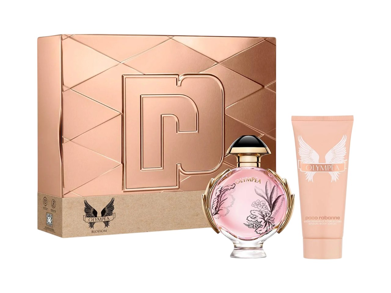 Paco Rabanne: Olympea Blossom, Eau de parfum pentru femei, 80 ml + Olympea Blossom, Hidrantă, Loțiune corporală hidratantă, 100 ml