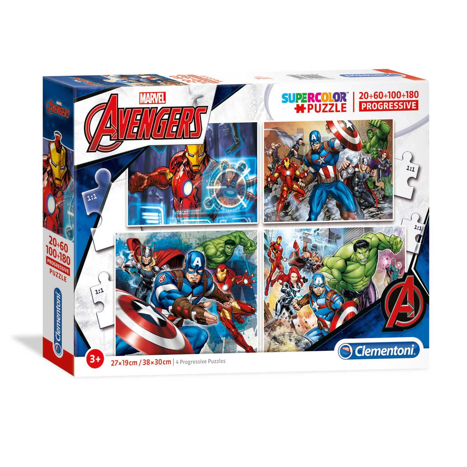 Clementoni, Marvel, Kaptan Amerika, Puzzel, Çocuklar için, 5+ yıl, 4 parça.