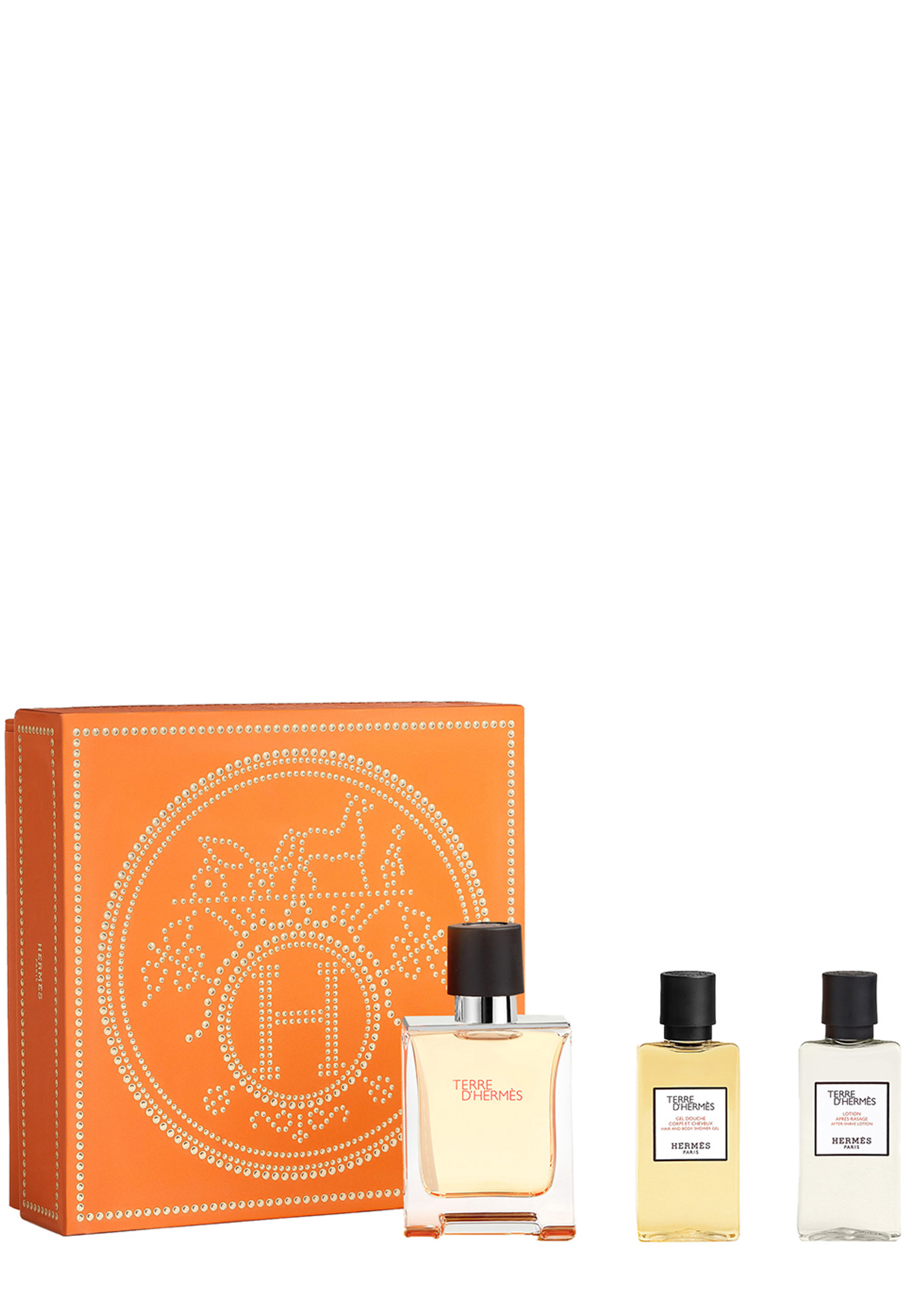 Set Hermes: Terre d'Hermes, Shower Gel & Shampoo 2-In-1, 40 ml + Terre d'Hermes, Eau De Toilette, For Men, 50 ml + Terre d'Hermes, Moisturizing, After-Shave Lotion, 40 ml