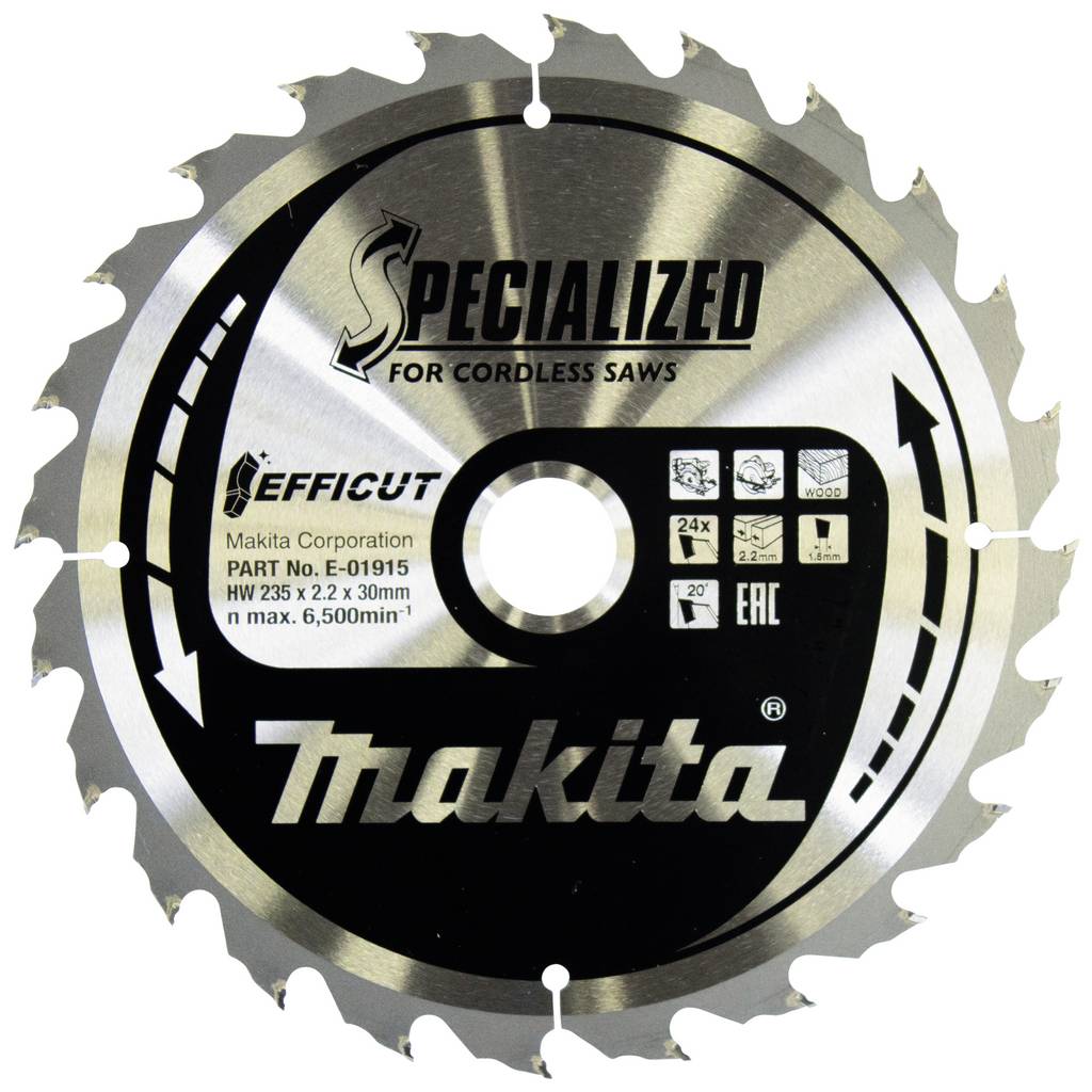 Makita E-01915 Circular saw blade 235 x 30 x 2.2 mm Number of cogs: 24 1 E-01915