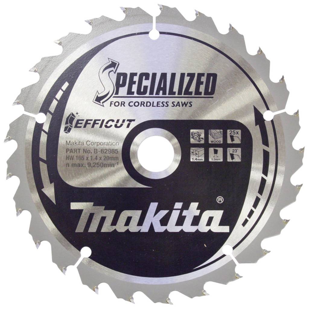 Makita B-62985 Circular saw blade 165 x 20 x 1.4 mm Number of cogs: 25 1 B-62985