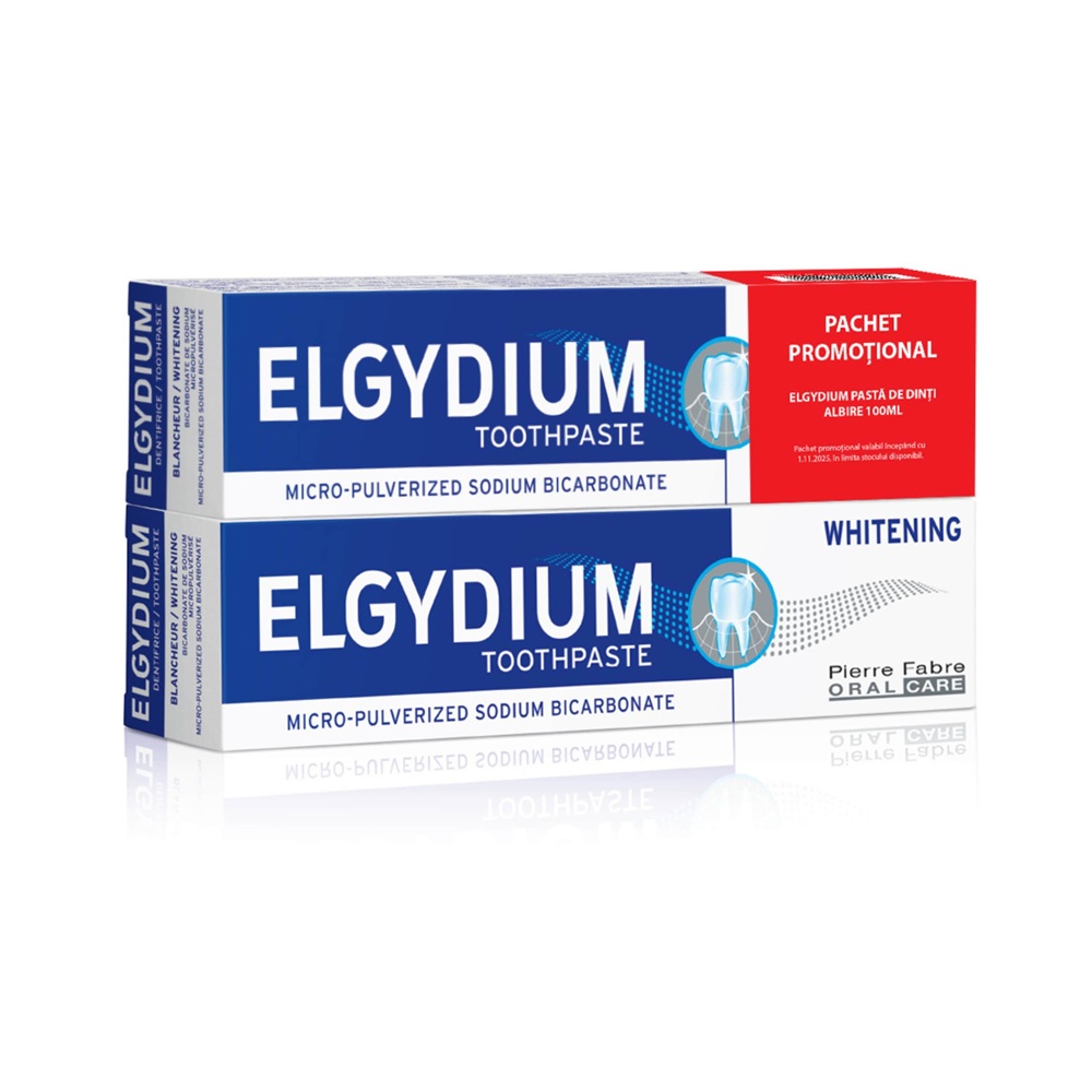Duo Set, Elgydium, Beyazlatma, Diş Macunu, 2 parça, 100 ml.