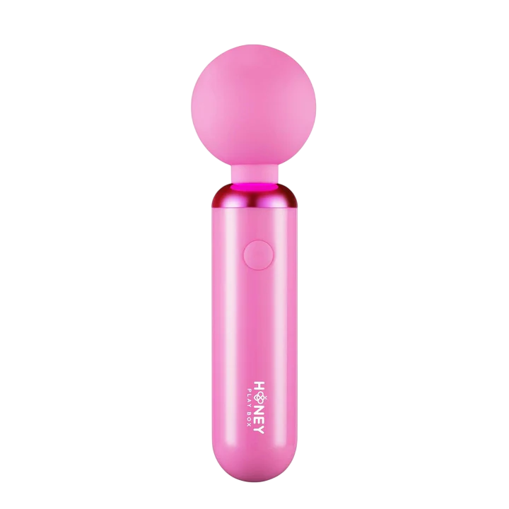 Honey Play Box, Pomi Wand, Clitoral Wand Vibrator, 10 Vibrating Modes, USB Rechargeable, Silicone+ABS, 17.60 × 4.70 × 4.70 cm, Pink