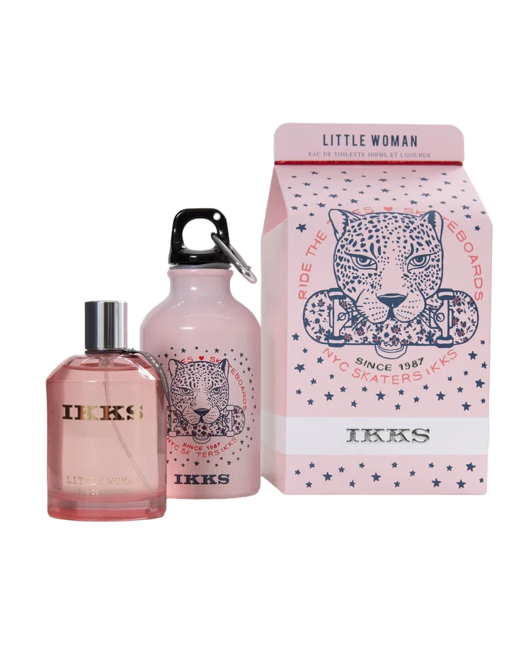 Set Ikks: Little Woman, Eau De Toilette, For Women, 100 ml + Little Woman, GWP Glass Water Bottle Pink