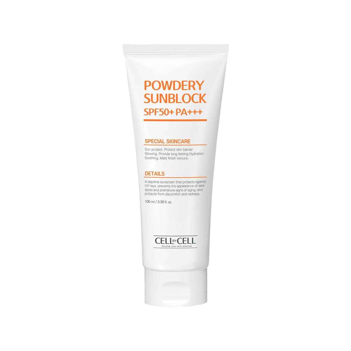 Celula de Celulă, Blocant Solar în Pulbere, Protejând Bariera Cutanată, Creme Solarizatoare pentru Fața, FPD 50+, 100 ml.