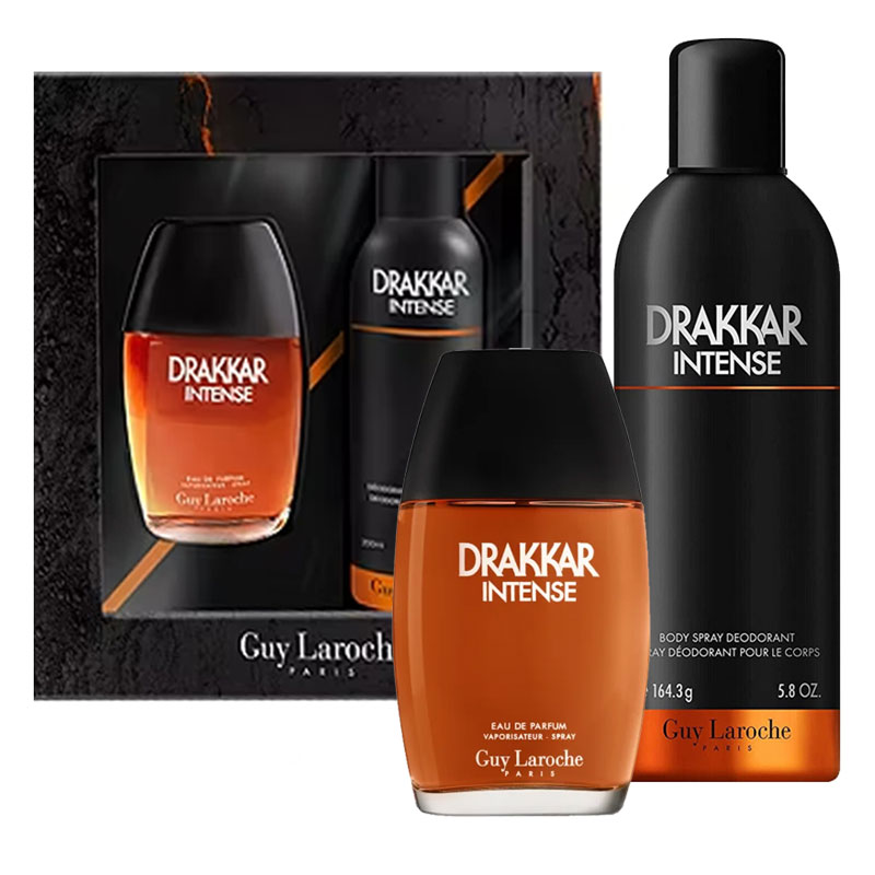 Set Guy Laroche: Drakkar Noir Intens, Eau de Parfum, Pentru Bărbați, 100 ml + Drakkar Noir Intens, Sprăială Corp, 200 ml