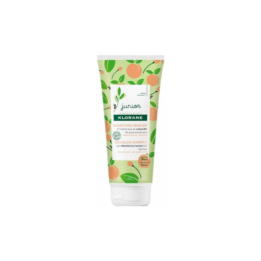 Klorane, Junior, Peach, Hair Shampoo, Detangling, 200 ml
