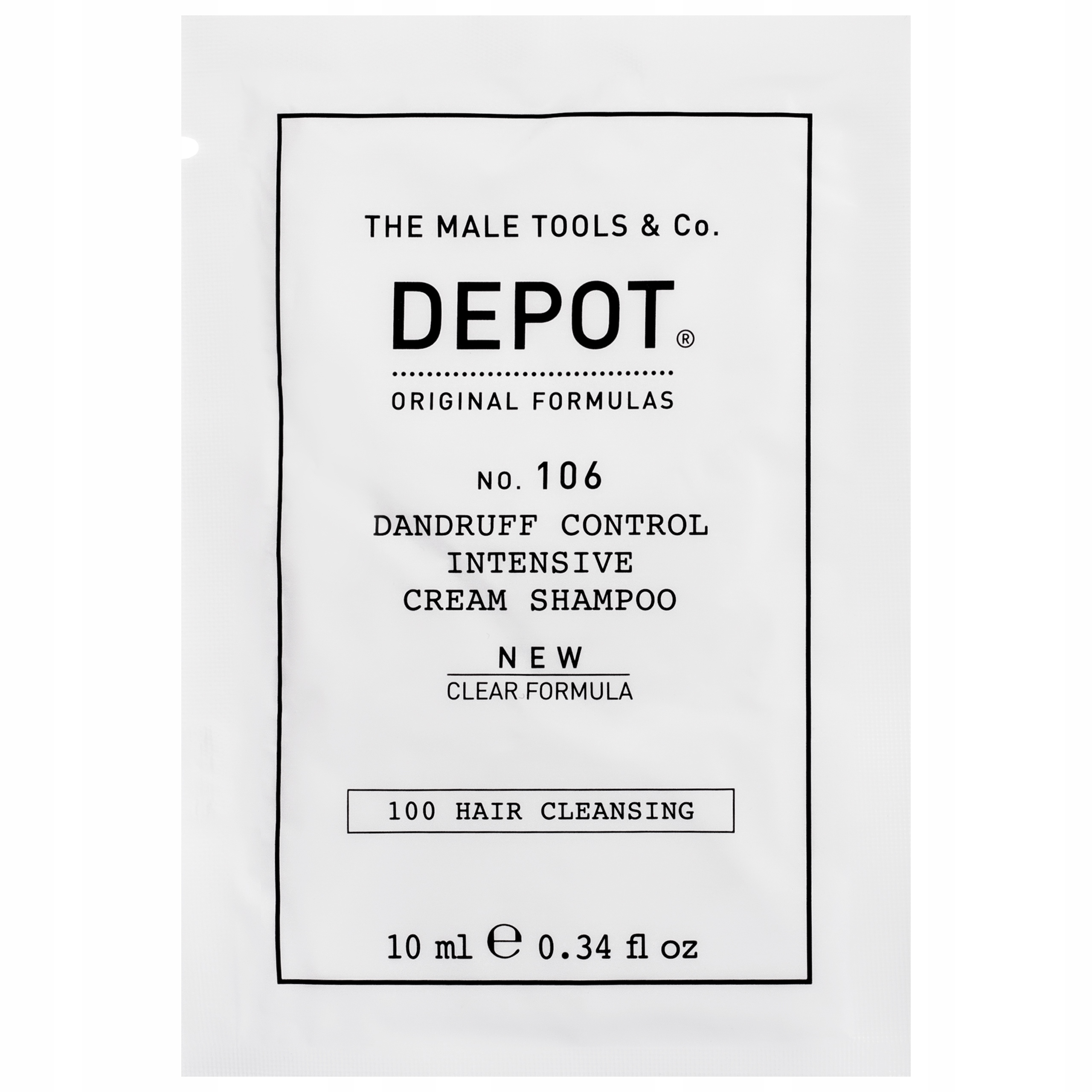 Depozit, 100 Curățare a părului Nr. 106 Formulă clară, Pro-Vitamin B5, Spumant de par, Antidetoxifiant pentru pielea capului, 10 ml
