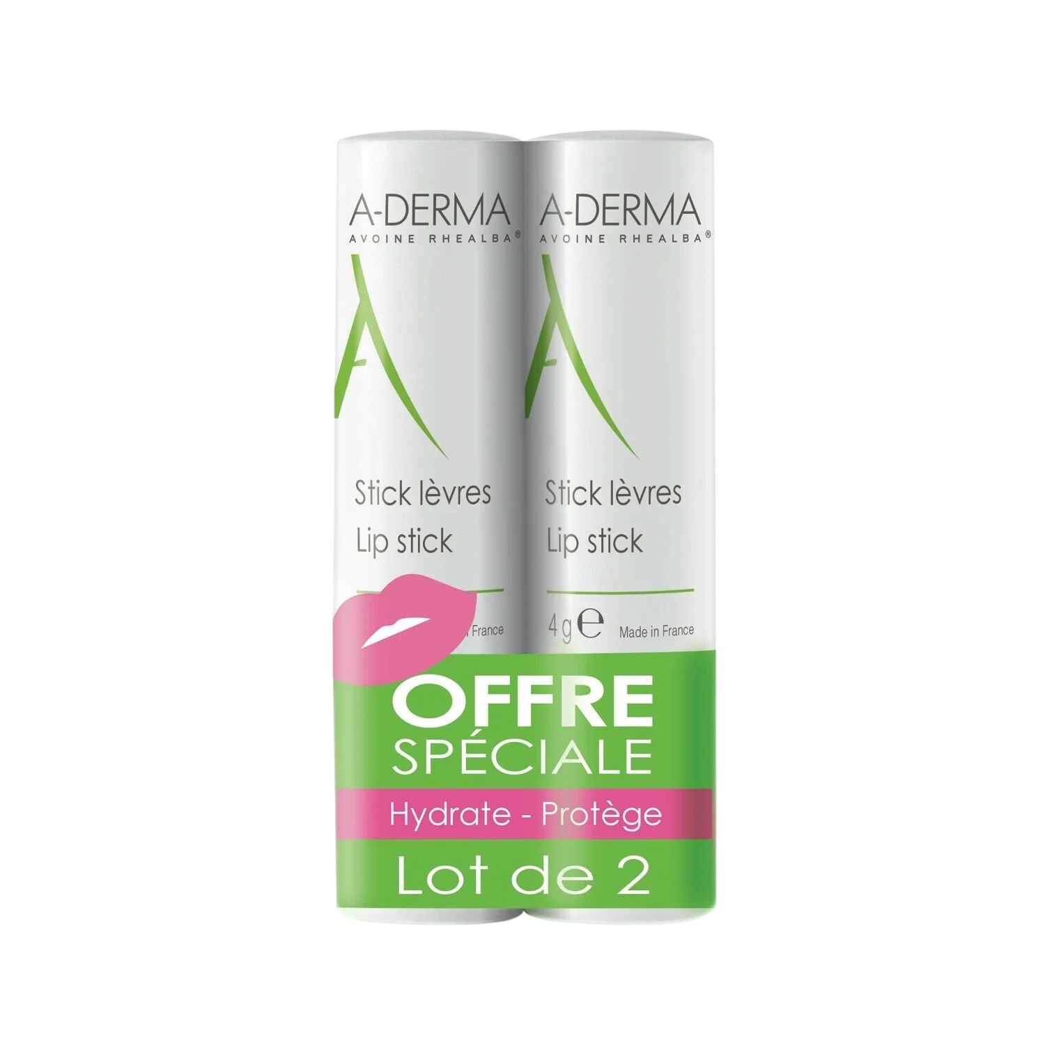 Set Duo, A-Derma, A-Derma, Hydrates, Lip Balm Treatment, 2 pcs, 4 ml