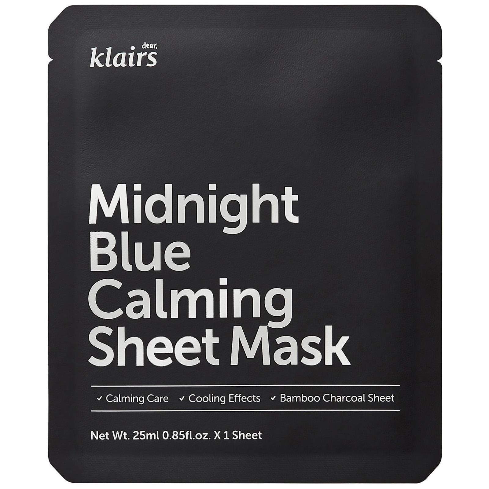 Dear Klairs, Midnight Blue, Calming & Cooling, Sheet Mask, For Face, 25 ml
