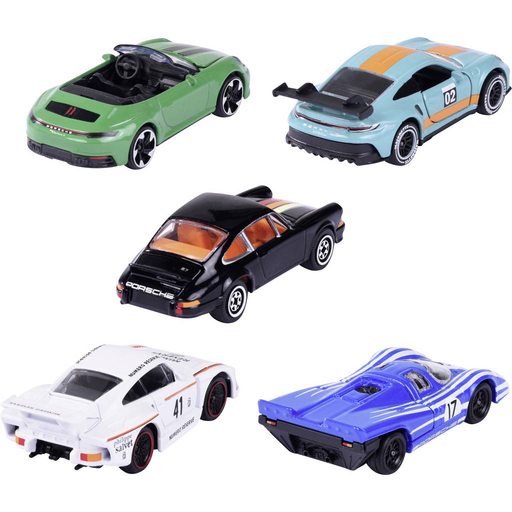 Majorette Porsche Porsche 5 piese Pachet de venin Ambalată Spălare a mașinii 8502105002