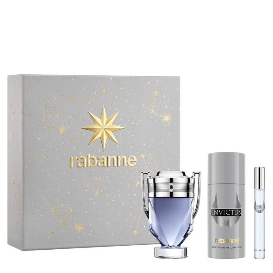 Paco Rabanne: Invictus, Parfum de Toaletă, Pentru Bărbați, 100 ml + Invictus, Eau De Toilette, Pentru Bărbați, 10 ml + Invictus, Spray de Dezodorant, Pentru Bărbați, 150 ml