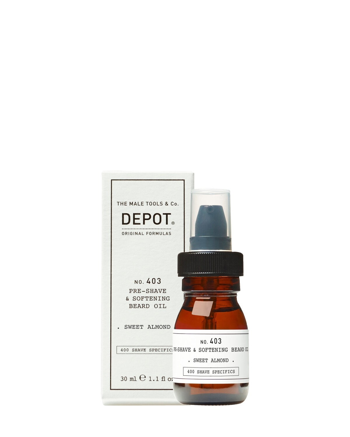 Depozit, 400 Detalii privind rasurare Nr. 403, Măghiran dulce de macadamia, Ulei pentru îmbrăcarea pielea înainte de a o rasa, 30 ml